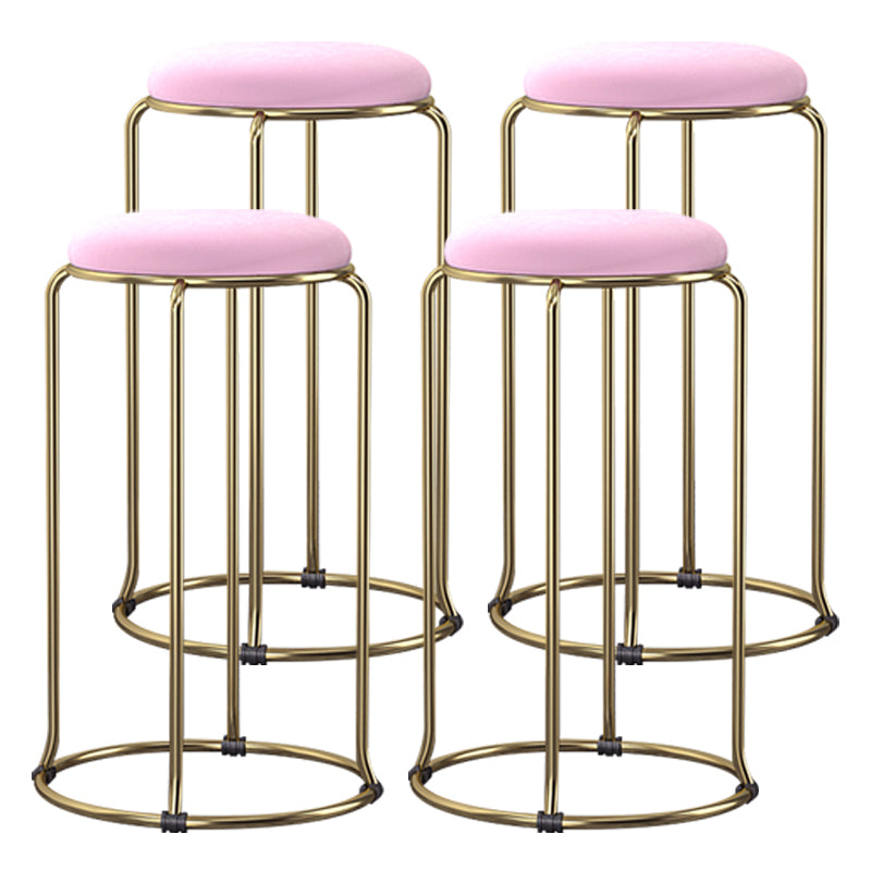 Scandinavian Stackable Armless Bar Stools Round Seat Backless Barstool