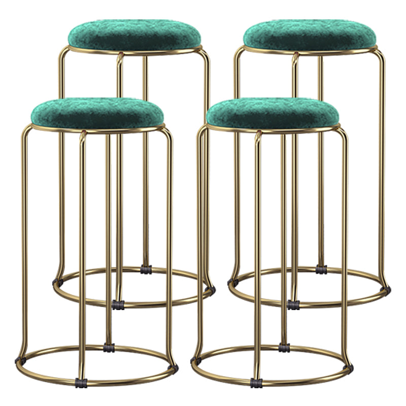 Scandinavian Stackable Armless Bar Stools Round Seat Backless Barstool