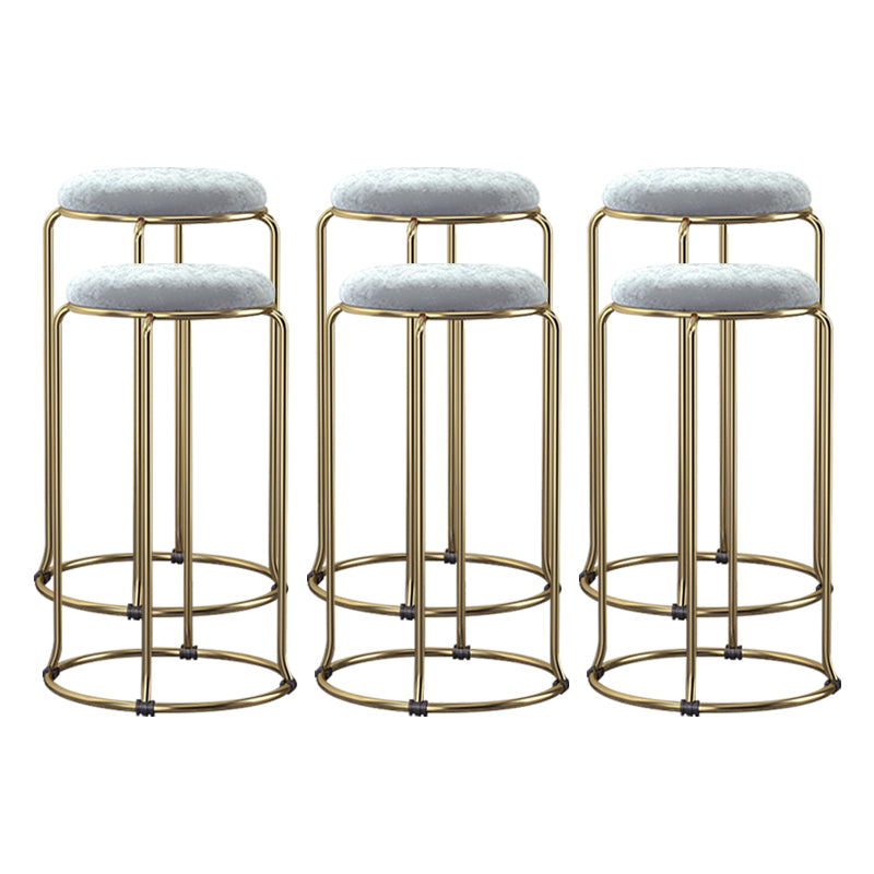 Scandinavian Stackable Armless Bar Stools Round Seat Backless Barstool