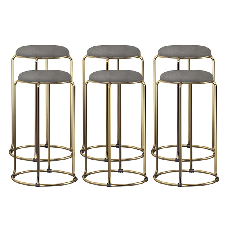 Scandinavian Stackable Armless Bar Stools Round Seat Backless Barstool