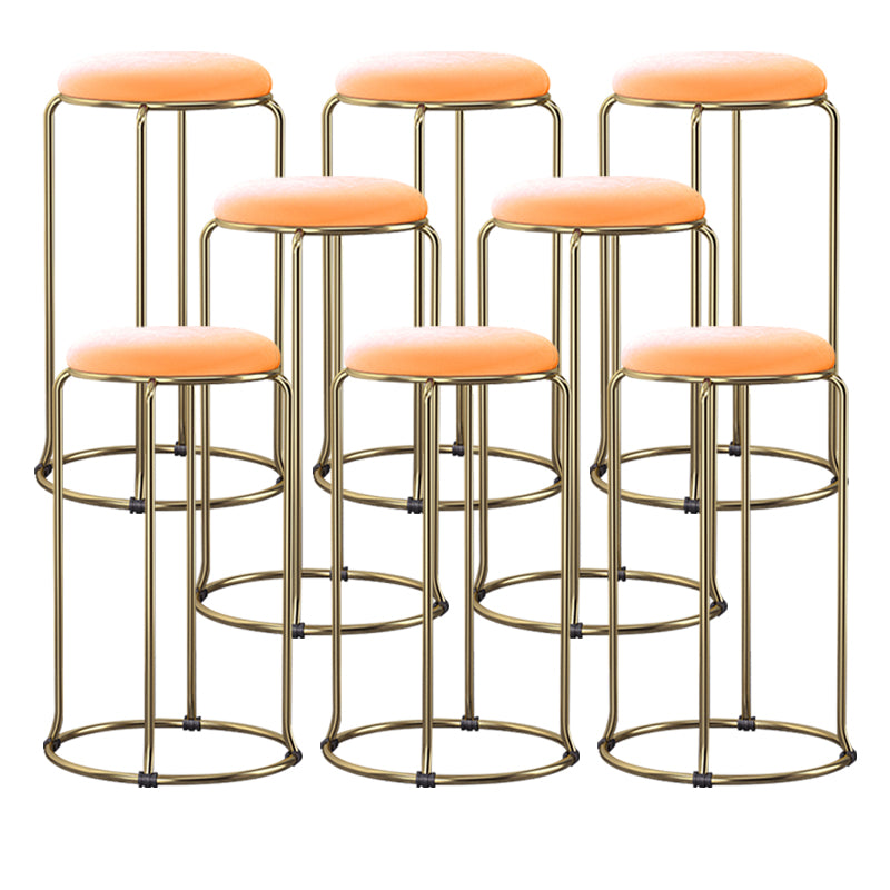 Scandinavian Stackable Armless Bar Stools Round Seat Backless Barstool