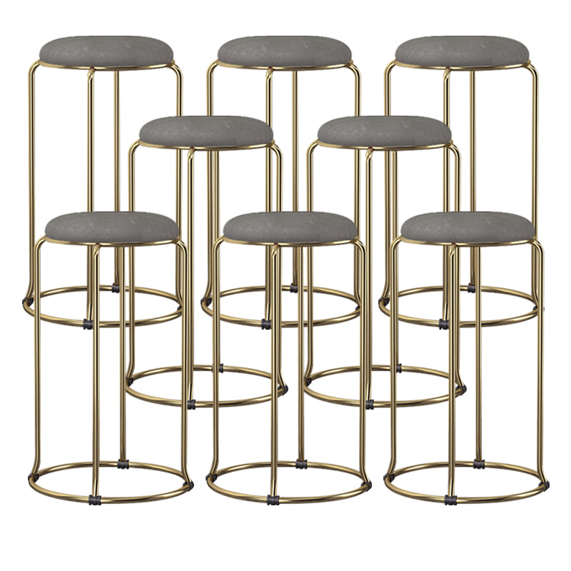 Scandinavian Stackable Armless Bar Stools Round Seat Backless Barstool