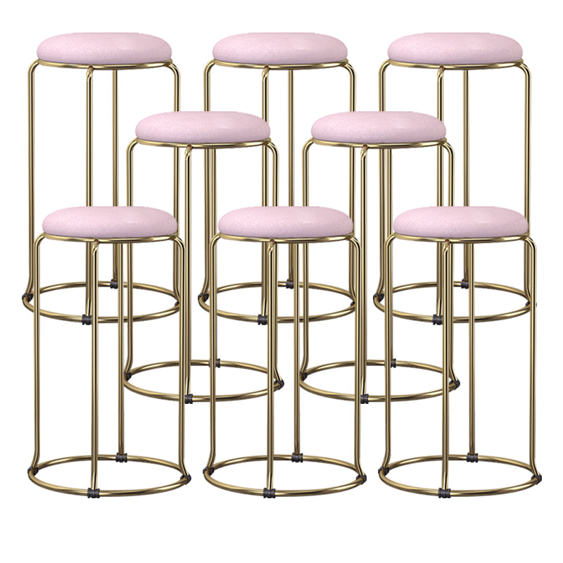 Scandinavian Stackable Armless Bar Stools Round Seat Backless Barstool