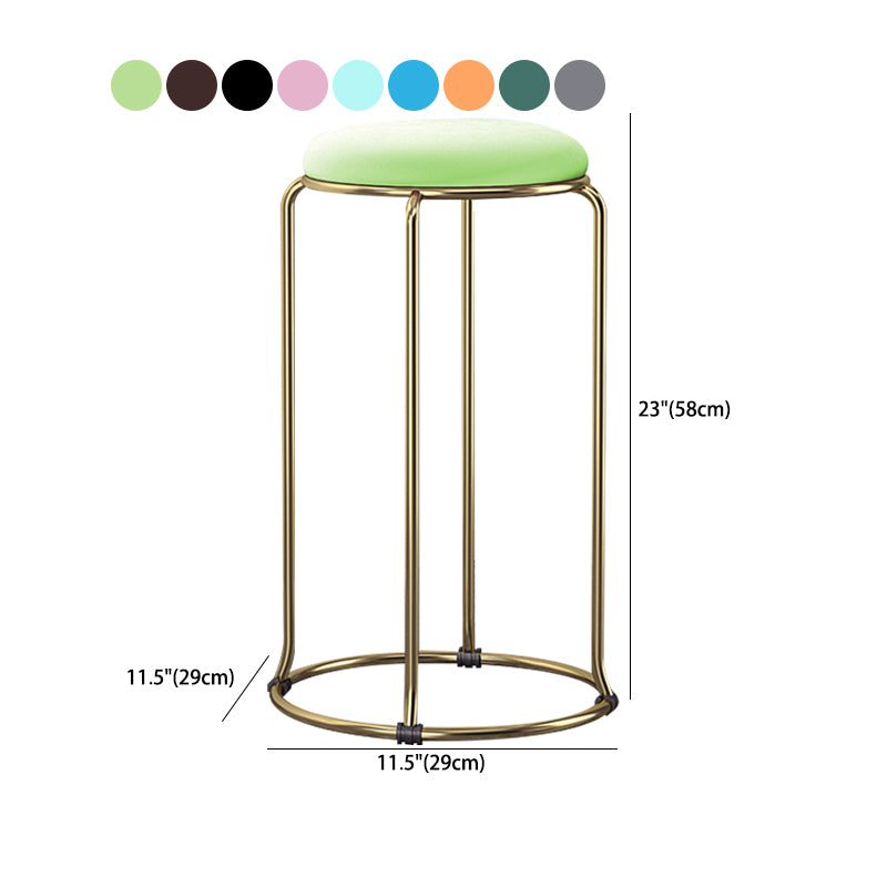 Scandinavian Stackable Armless Bar Stools Round Seat Backless Barstool