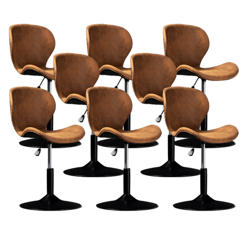 Scandinavian Metal Barstool Low Back Leather Barstools in Matte Finish for Indoor