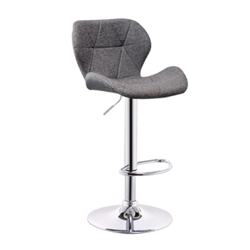 Scandinavian Metal Barstool Adjustable Low Back PU Leather stools in Matte Finish