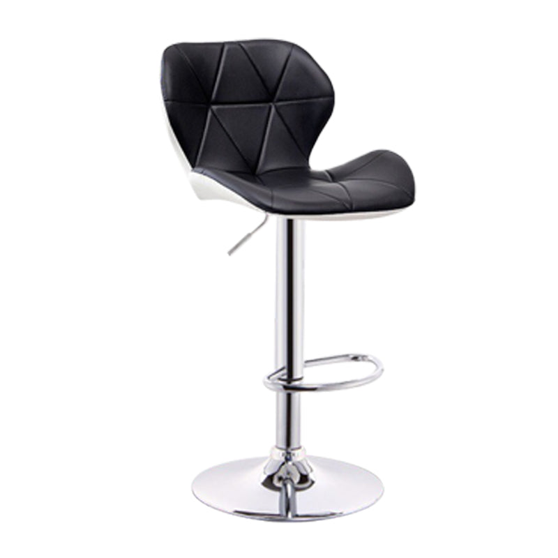 Scandinavian Metal Barstool Adjustable Low Back PU Leather stools in Matte Finish