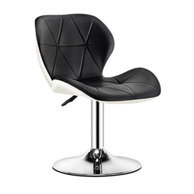 Scandinavian Metal Barstool Adjustable Low Back PU Leather stools in Matte Finish