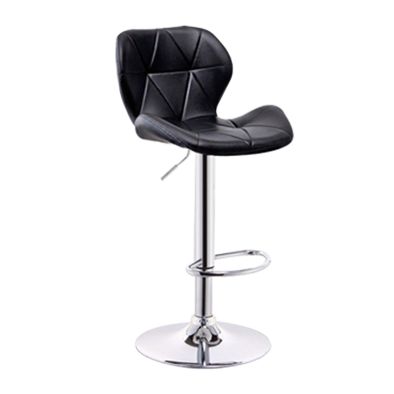 Scandinavian Metal Barstool Adjustable Low Back PU Leather stools in Matte Finish