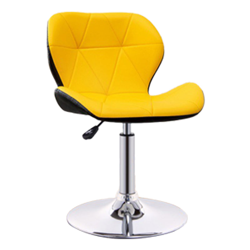 Scandinavian Metal Barstool Adjustable Low Back PU Leather stools in Matte Finish