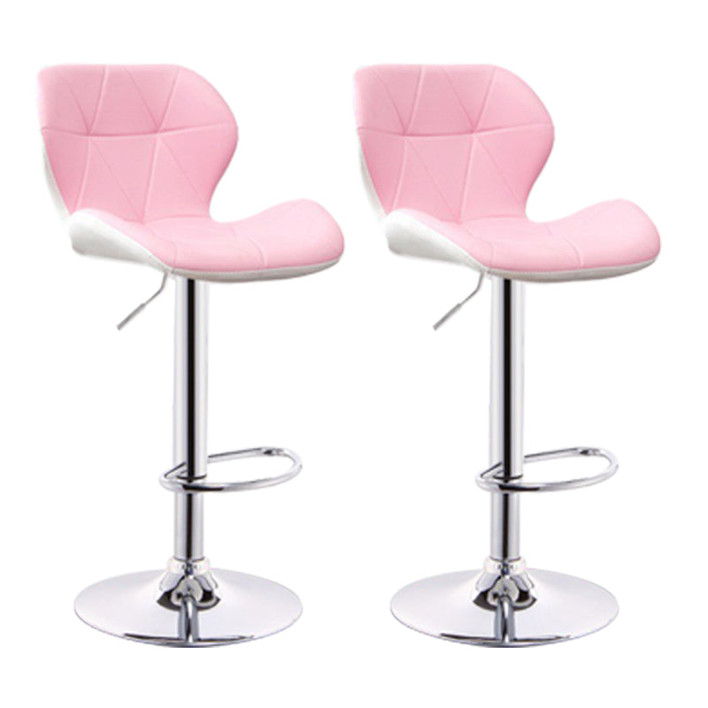 Scandinavian Metal Barstool Adjustable Low Back PU Leather stools in Matte Finish