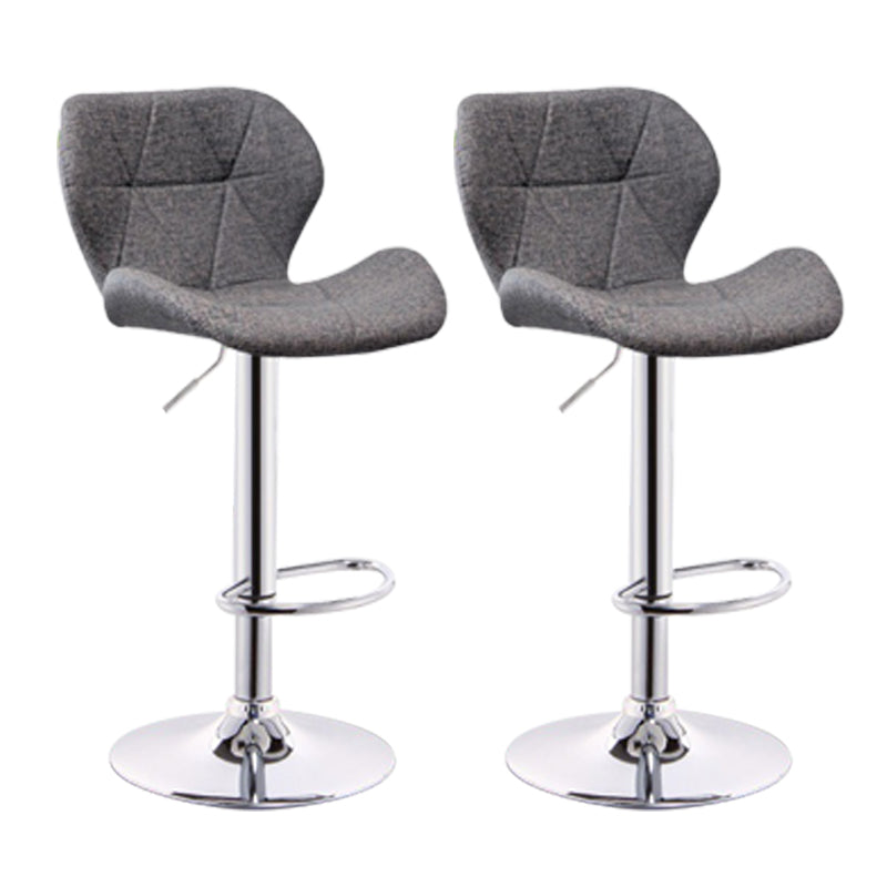 Scandinavian Metal Barstool Adjustable Low Back PU Leather stools in Matte Finish