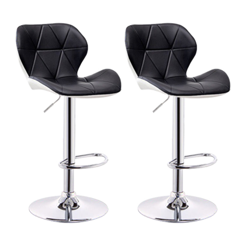 Scandinavian Metal Barstool Adjustable Low Back PU Leather stools in Matte Finish