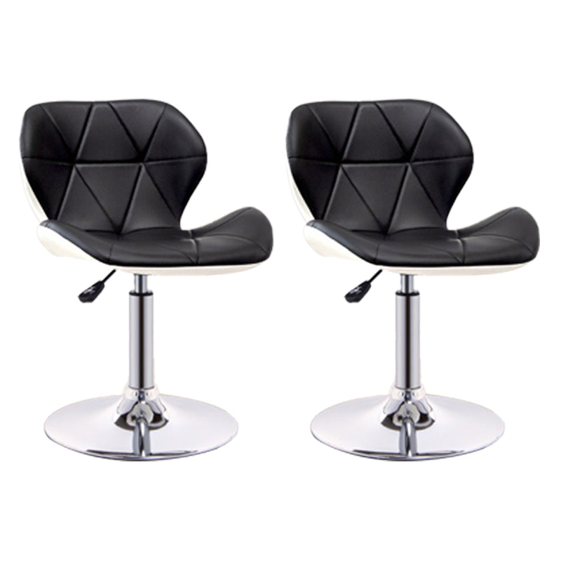 Scandinavian Metal Barstool Adjustable Low Back PU Leather stools in Matte Finish
