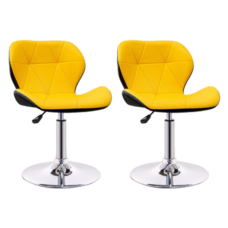 Scandinavian Metal Barstool Adjustable Low Back PU Leather stools in Matte Finish