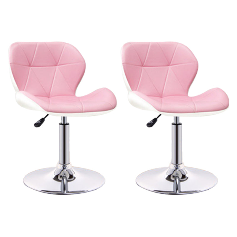 Scandinavian Metal Barstool Adjustable Low Back PU Leather stools in Matte Finish