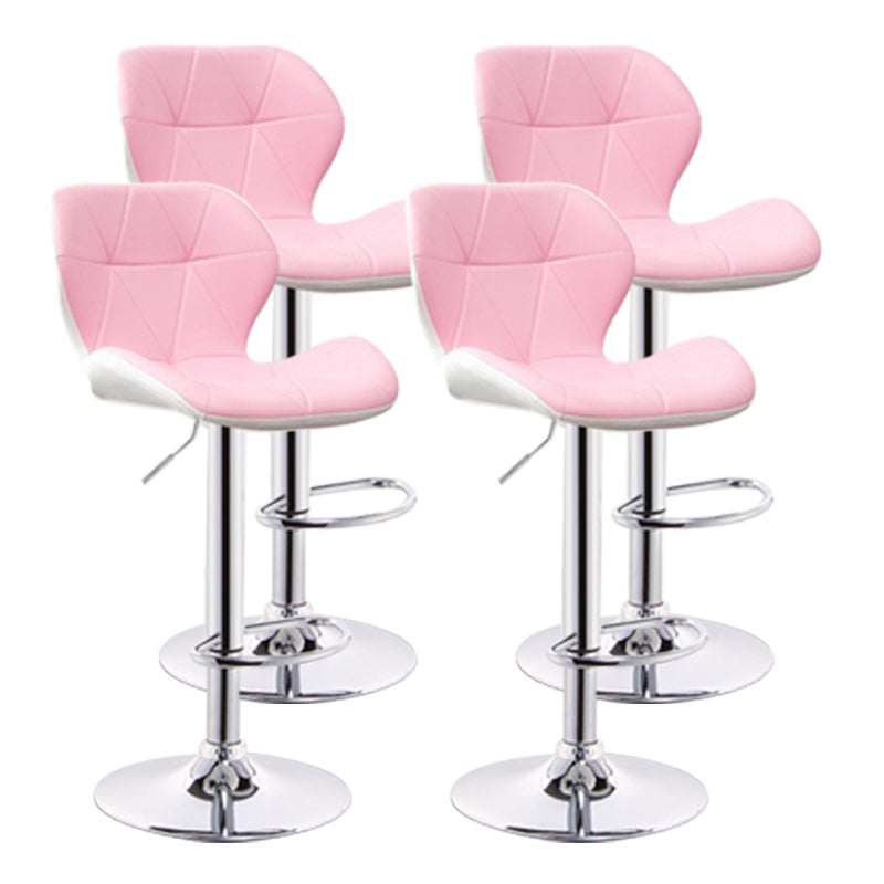 Scandinavian Metal Barstool Adjustable Low Back PU Leather stools in Matte Finish