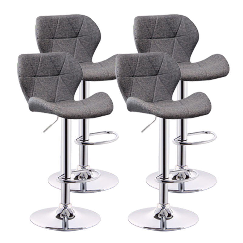 Scandinavian Metal Barstool Adjustable Low Back PU Leather stools in Matte Finish