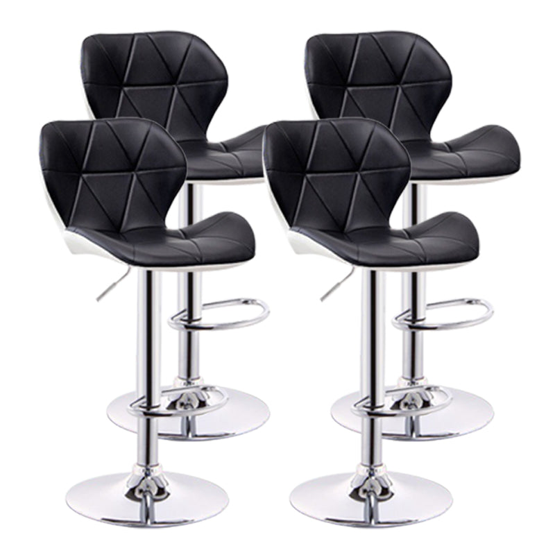 Scandinavian Metal Barstool Adjustable Low Back PU Leather stools in Matte Finish