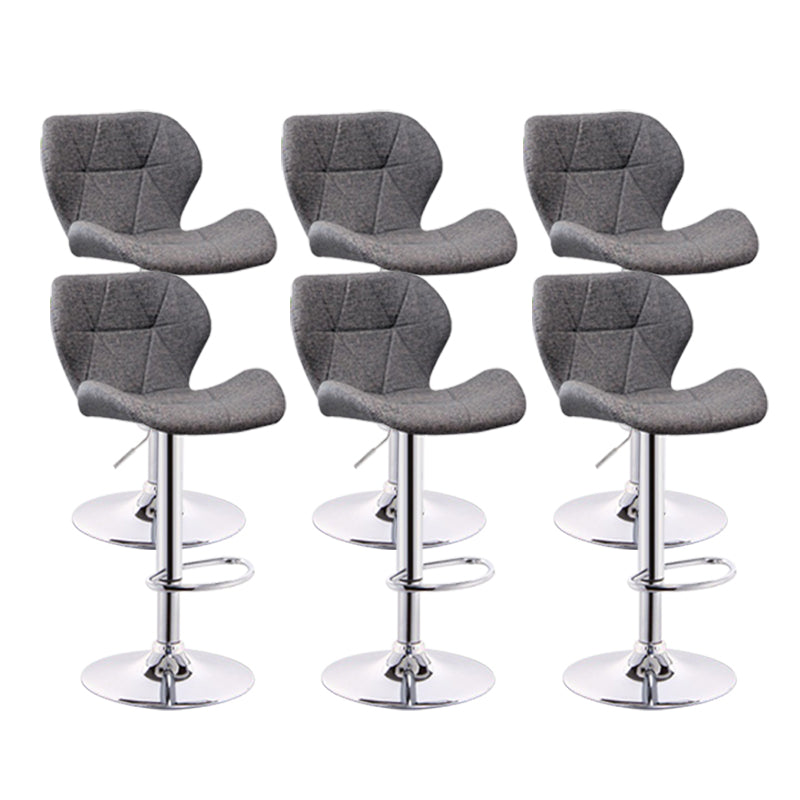 Scandinavian Metal Barstool Adjustable Low Back PU Leather stools in Matte Finish