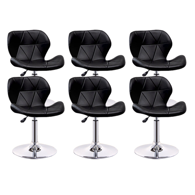 Scandinavian Metal Barstool Adjustable Low Back PU Leather stools in Matte Finish