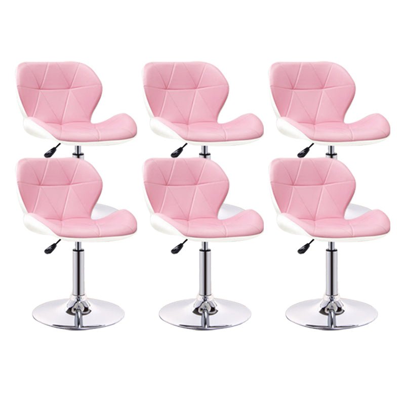 Scandinavian Metal Barstool Adjustable Low Back PU Leather stools in Matte Finish