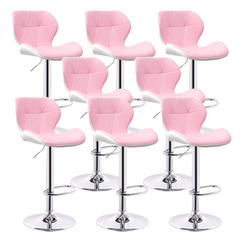 Scandinavian Metal Barstool Adjustable Low Back PU Leather stools in Matte Finish