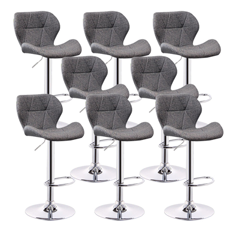 Scandinavian Metal Barstool Adjustable Low Back PU Leather stools in Matte Finish