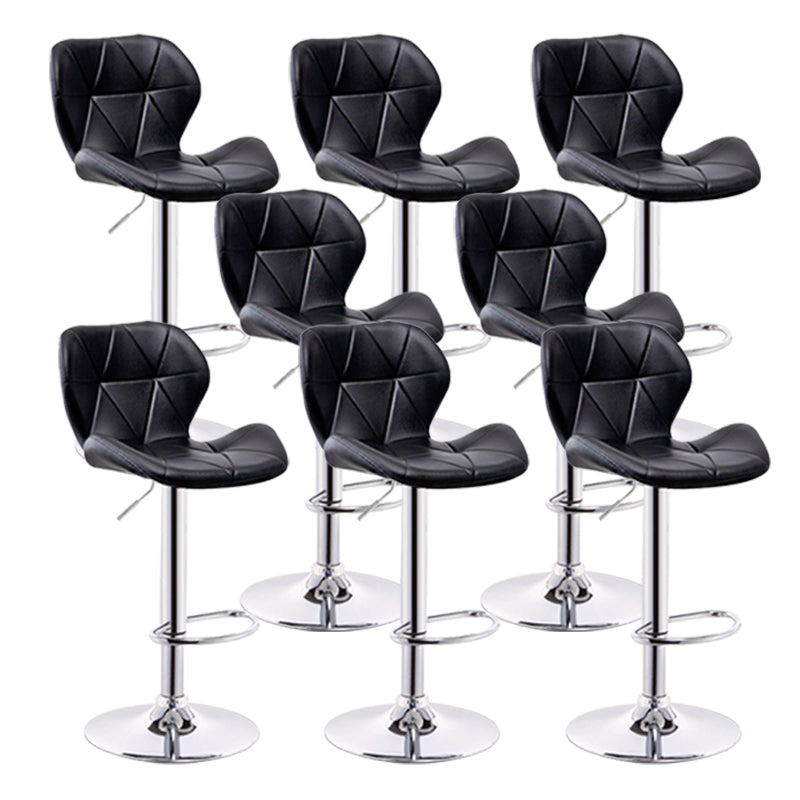 Scandinavian Metal Barstool Adjustable Low Back PU Leather stools in Matte Finish