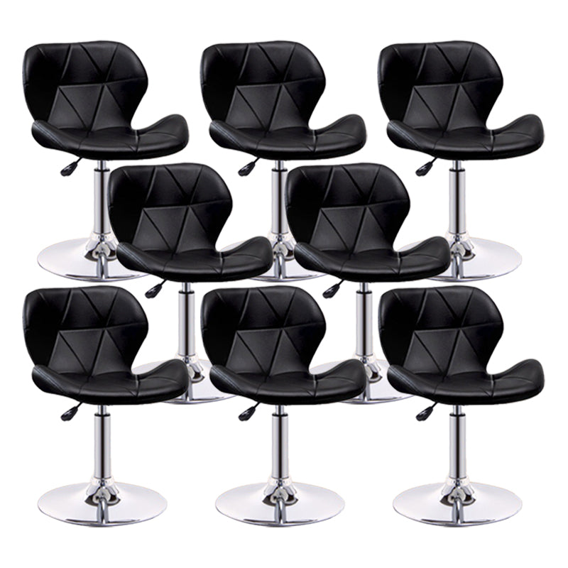 Scandinavian Metal Barstool Adjustable Low Back PU Leather stools in Matte Finish