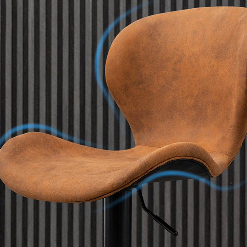 Scandinavian Metal Barstool Adjustable PU Leather Barstools in Matte Finish for Indoor