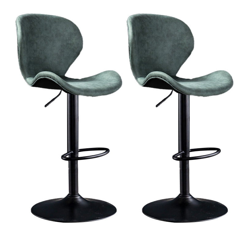 Scandinavian Metal Barstool Adjustable PU Leather Barstools in Matte Finish for Indoor