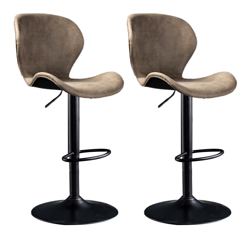 Scandinavian Metal Barstool Adjustable PU Leather Barstools in Matte Finish for Indoor