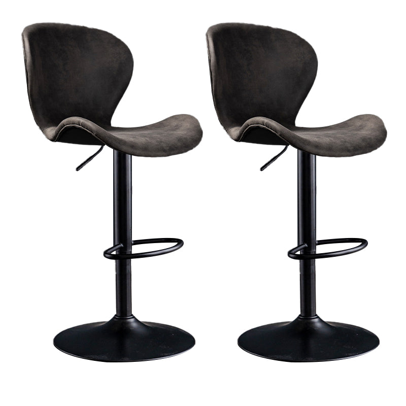 Scandinavian Metal Barstool Adjustable PU Leather Barstools in Matte Finish for Indoor