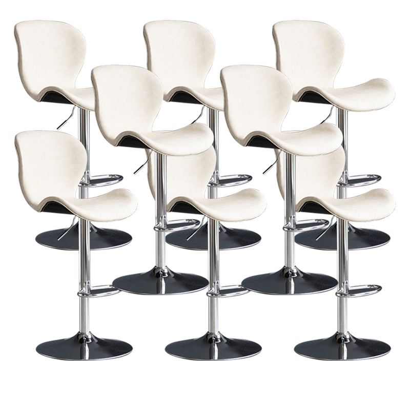 Scandinavian Metal Barstool Adjustable PU Leather Barstools in Matte Finish for Indoor