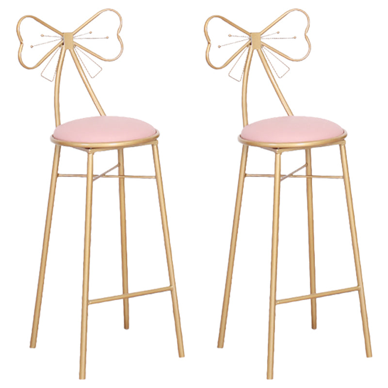 Indoor Upholstered Bar Stools Round Gold Base Scandinavian Counter Bar Stool