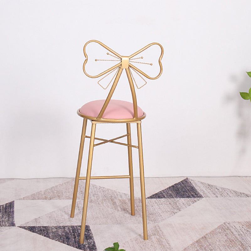 Indoor Upholstered Bar Stools Round Gold Base Scandinavian Counter Bar Stool