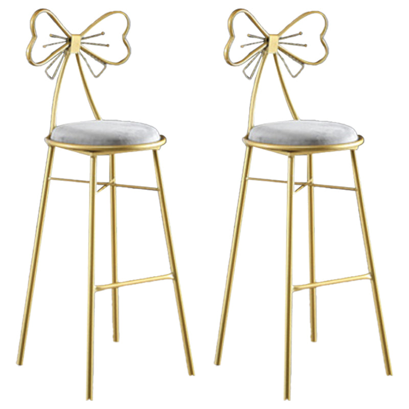 Indoor Upholstered Bar Stools Round Gold Base Scandinavian Counter Bar Stool