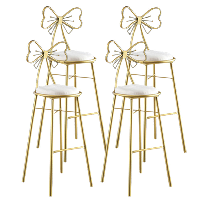 Indoor Upholstered Bar Stools Round Gold Base Scandinavian Counter Bar Stool