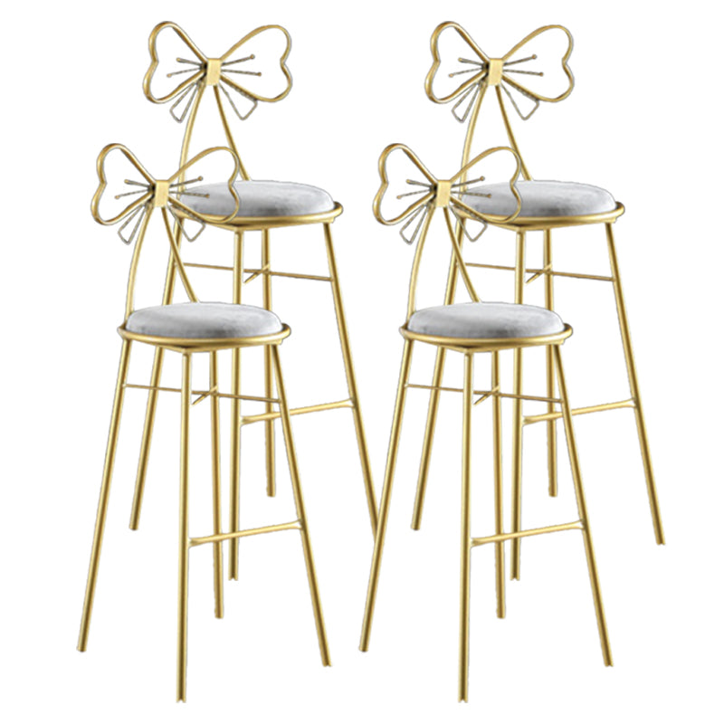Indoor Upholstered Bar Stools Round Gold Base Scandinavian Counter Bar Stool