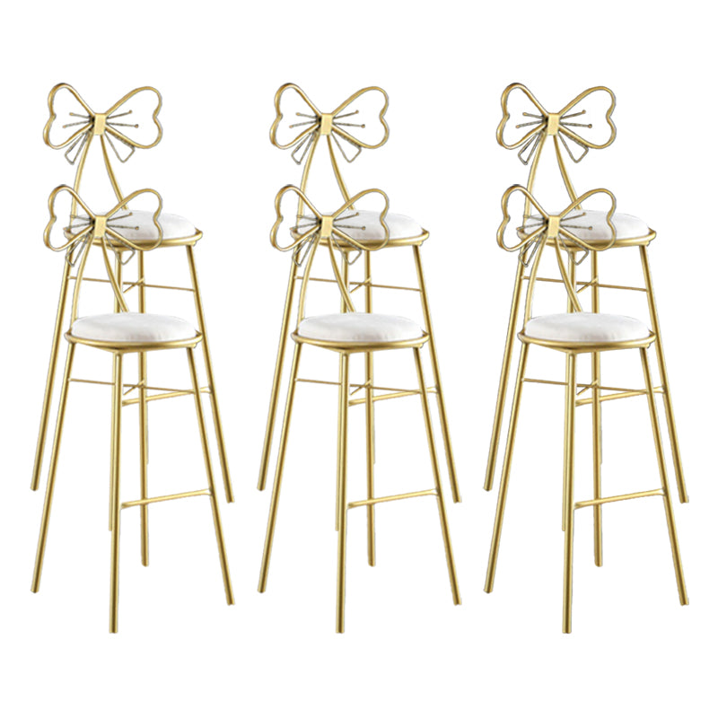 Indoor Upholstered Bar Stools Round Gold Base Scandinavian Counter Bar Stool
