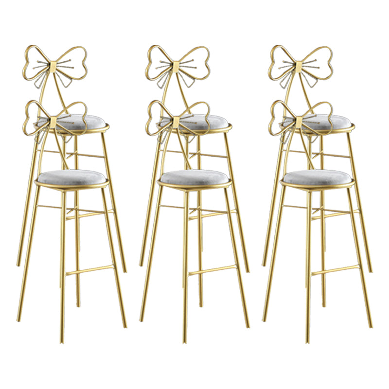 Indoor Upholstered Bar Stools Round Gold Base Scandinavian Counter Bar Stool
