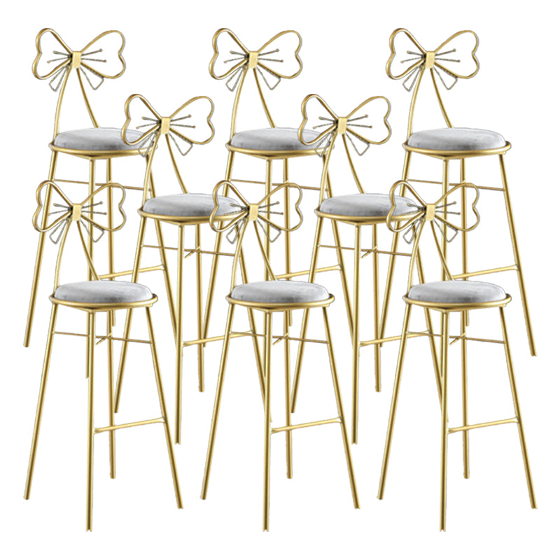 Indoor Upholstered Bar Stools Round Gold Base Scandinavian Counter Bar Stool