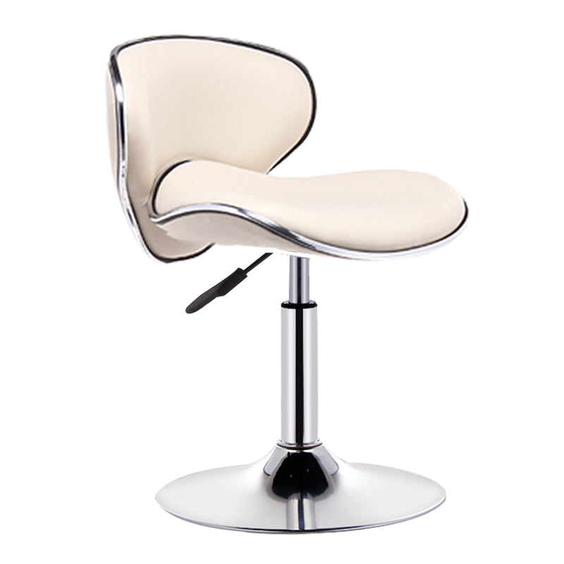 Scandinavian Metal Barstool Adjustable Low Back PU Leather Barstools in Matte Finish