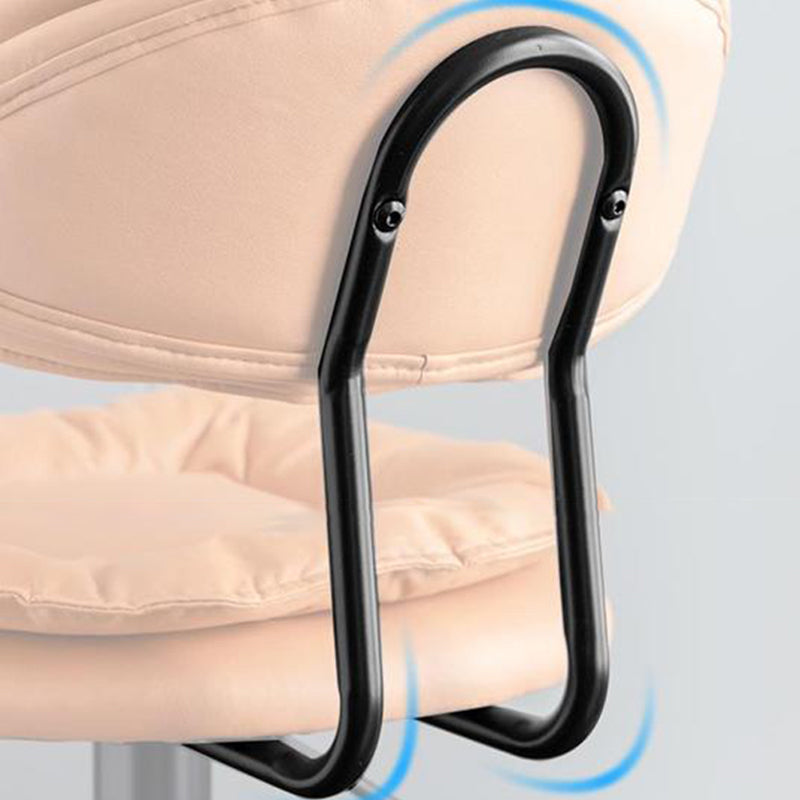 Scandinavian Metal Barstool Adjustable Low Back Leather Barstools in Matte Finish