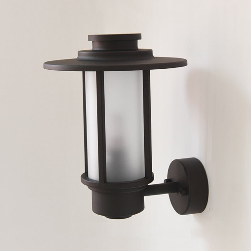 Retro Frosted Glass Shade Wall Light Geometric 1 Light Wall Sconce for Outdoors
