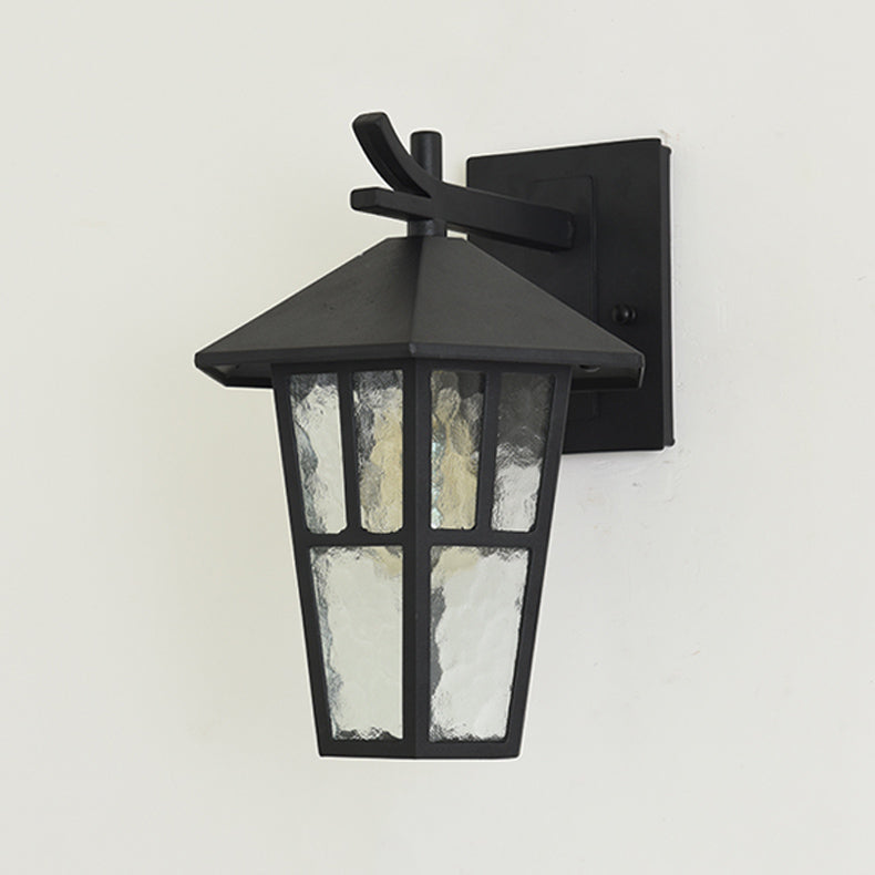 Retro Style Glass Wall Light Geometric Single Light Wall Sconce for Outdoors