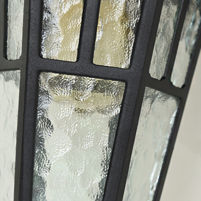 Retro Style Glass Wall Light Geometric Single Light Wall Sconce for Outdoors