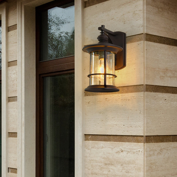 American Style Glass Wall Light Post-box Shape Wall Sconce for Outdoors
