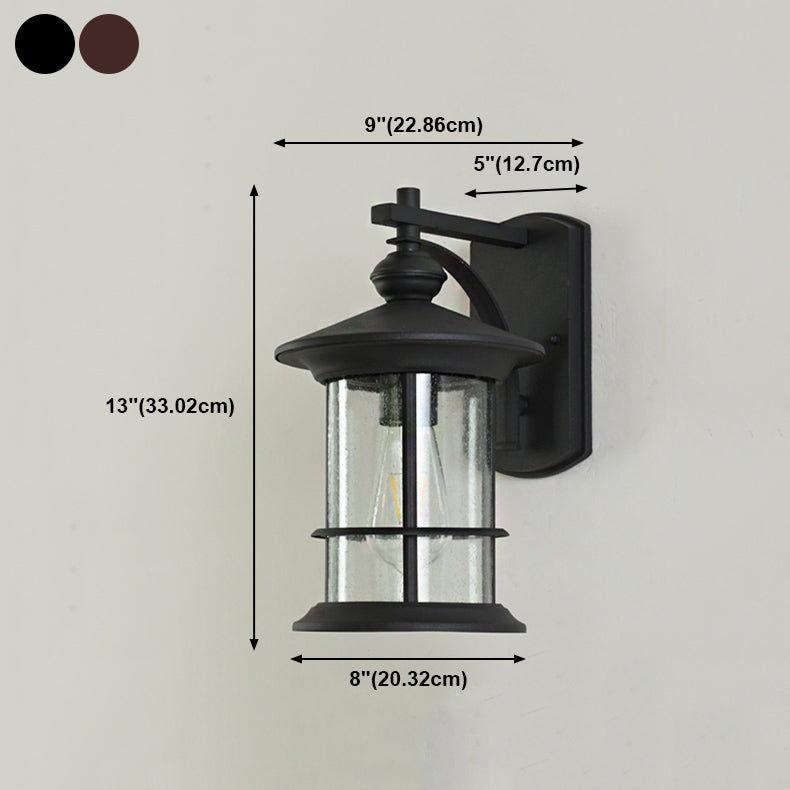 American Style Glass Wall Light Post-box Shape Wall Sconce for Outdoors